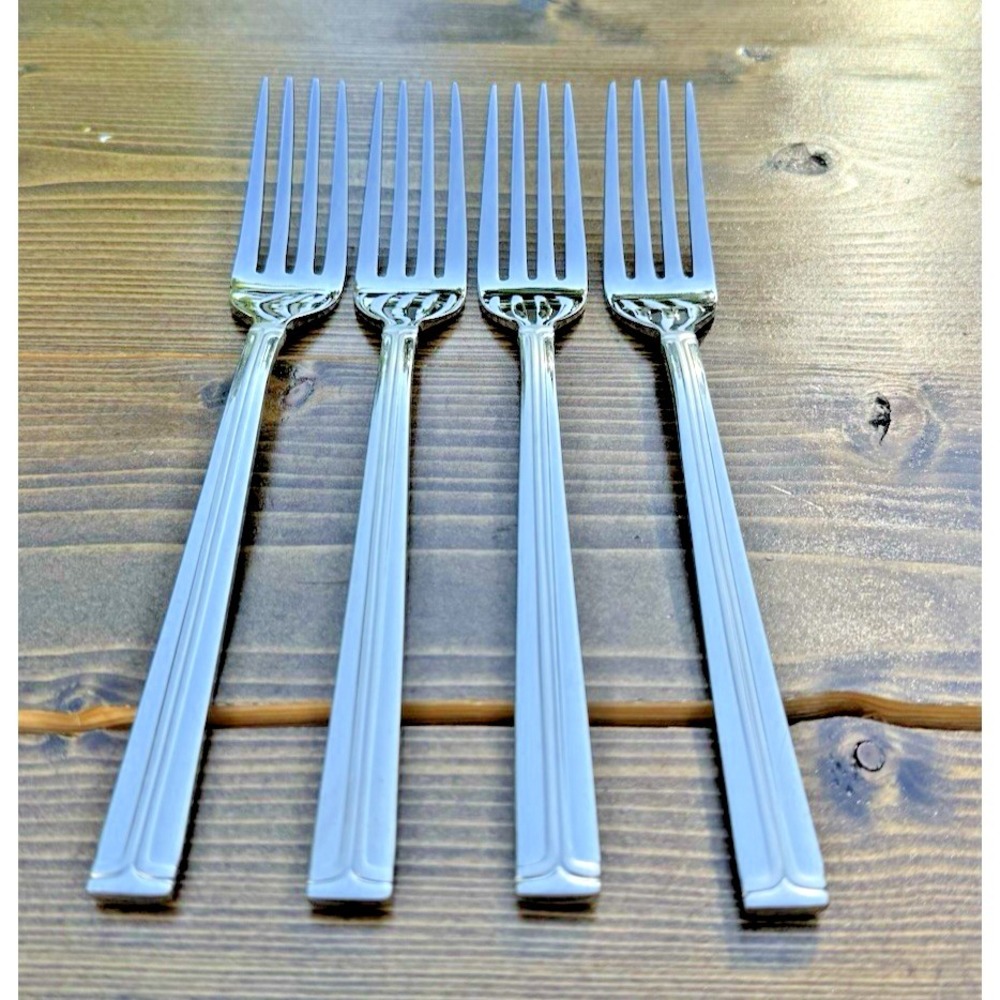 Mikasa PARALLELS Dinner Forks Set Of 4 Korea Stainless Flatware Replacement